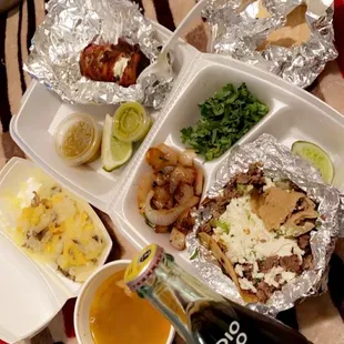 a variety of food items