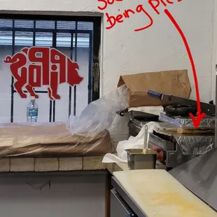 View of the sandwich press &amp; drive-thru window