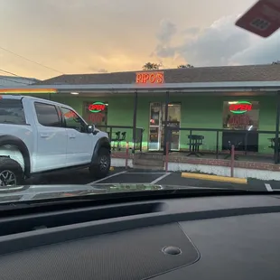 Outside of restaurant.