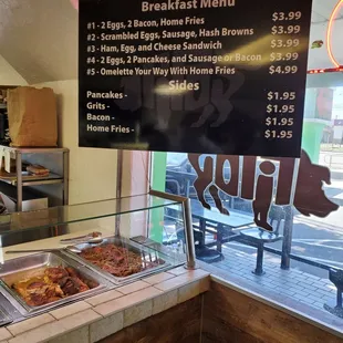 Hanging breakfast menu
