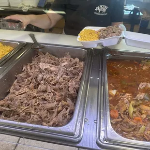 Pulled pork and chicken