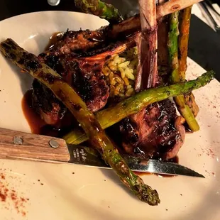 Rack of Lamb, medium well.