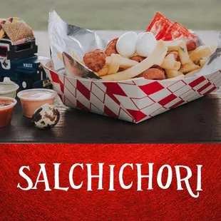 a basket of food on a picnic table