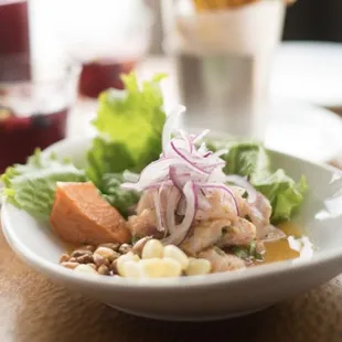 a plate of food on a table
