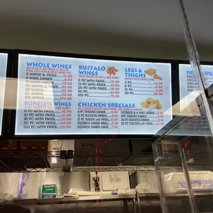 menus and prices