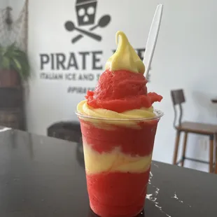 Gelati!  Layers of Strawberry Italian Ice with Ice Cream.