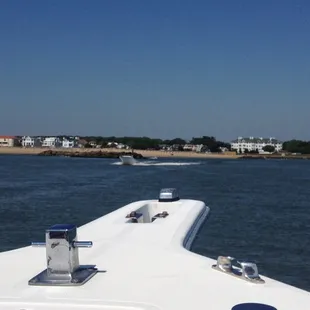 View over the front of the boat!