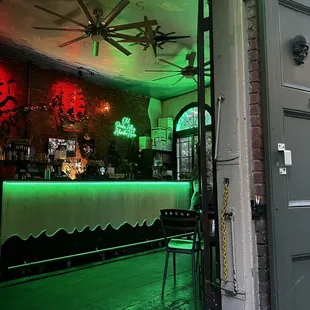 Looking in to the bar