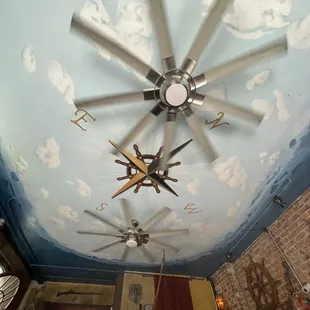ceiling fan and clock
