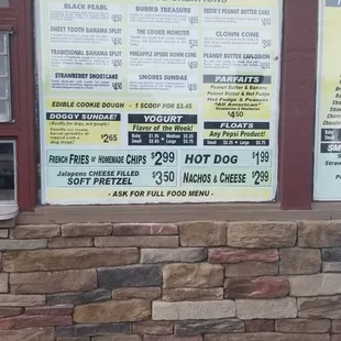 a menu for a hot dog restaurant