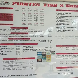 Menu as of Feb 2017