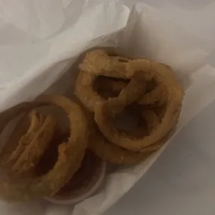 The delicious onion rings