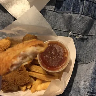 The shrimp from the fish and shrimp combo.