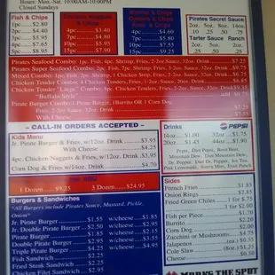 the menu