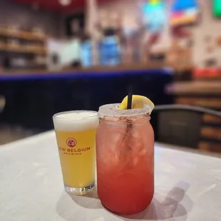 IPA and strawberry lemonade