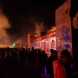Line for Clown haunt on Halloween night 2021