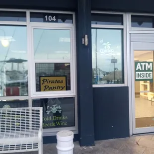 the entrance to the restaurant