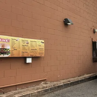 Drive thru and menu