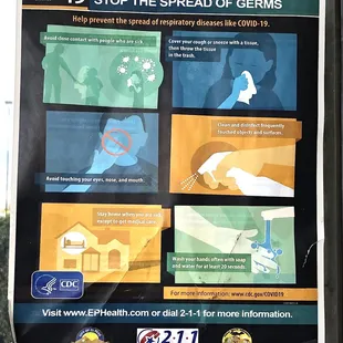 Placards to be healthy/No COVID19 In English