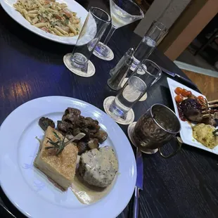 PEPPERCORN ENCRUSTED 8OZ FILET IN BRANDY CREAM SAUCE (GF) *PAN-SEARED 12OZ OF RACK OF LAMB WITH LINGONBERRY SAUCE (GF)