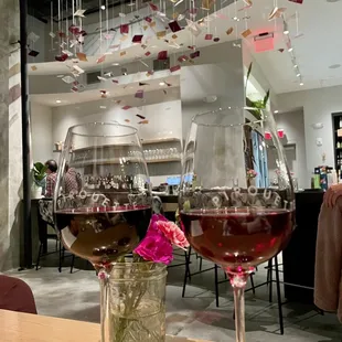 2 glasses of their red wine