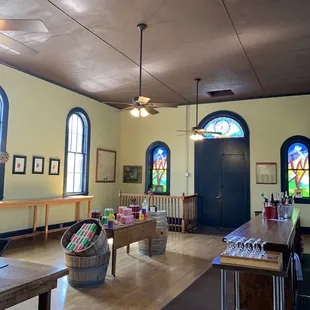 the interior of a winery