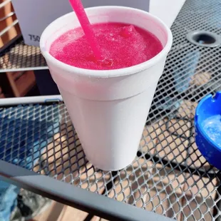 Wine slushie on the patio