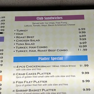 menu