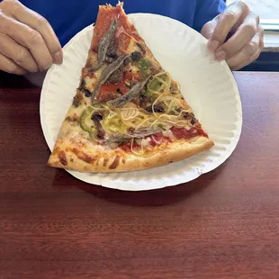 Mom wanted to add anchovies To her veggie slice