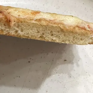 a piece of bread on a plate