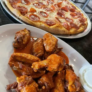 Pizza and wings