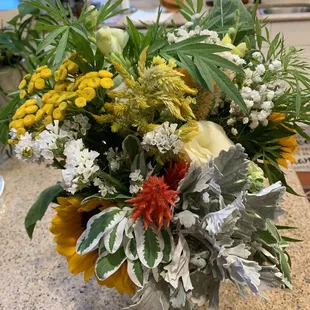 Beautiful flowers grown on property!