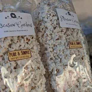 three bags of popcorn