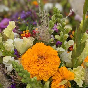 a basket of flowers