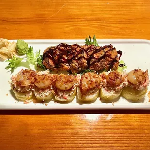 Sushi Rolls - Top to Bottom: Crunchy Spicy Tuna, Shellfish Bastard