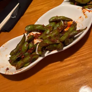 Spicy Garlic Edamame
