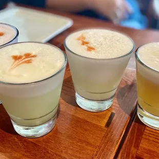 Pisco sours - 4 different flavors.