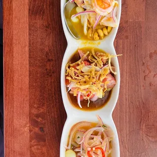 Ceviche sampler