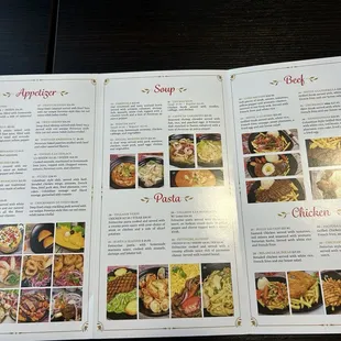 Menu (front). The back has more!
