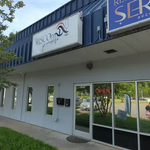 Outdoor logo and storefront