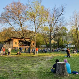 Pisgah outdoor stage and taproom. We no longer have an indoor taproom. We are in the process of creating a new indoor taproom.