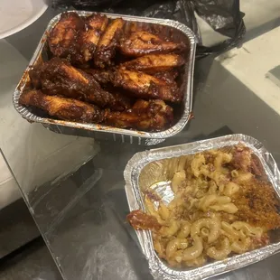 Mac and wings bbq,hot,mild