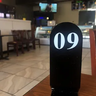 Table Numbers help them bring your order out