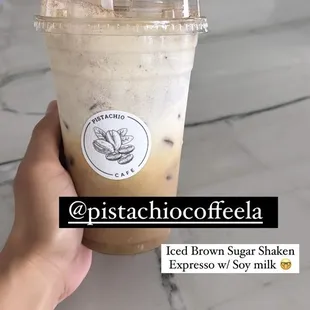Iced Brown Sugar Shaken Espresso w/ Soy Milk