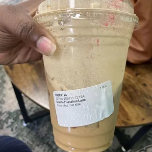 Roasted Hazelnut Latte with Oat Milk