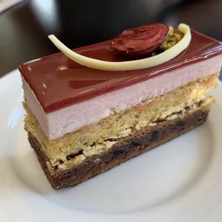 Pistachio Cherry Chocolate Flourless Dacquoise