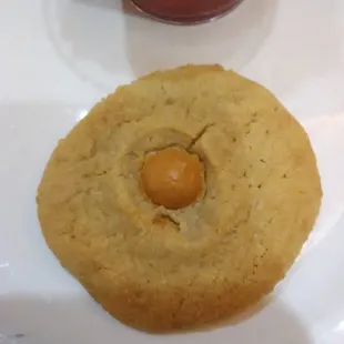 a cookie with a bite taken out of it