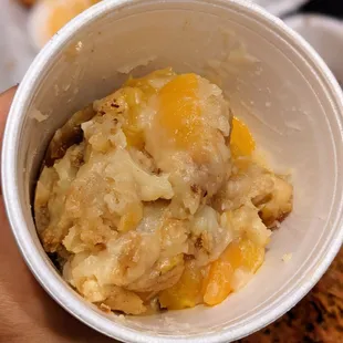 Large Peach Cobbler. $6.45.