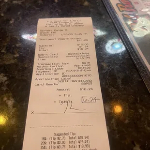 menu