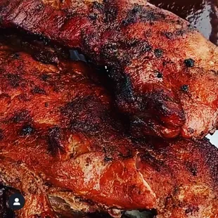 Smoked ribs, falling off bone tender